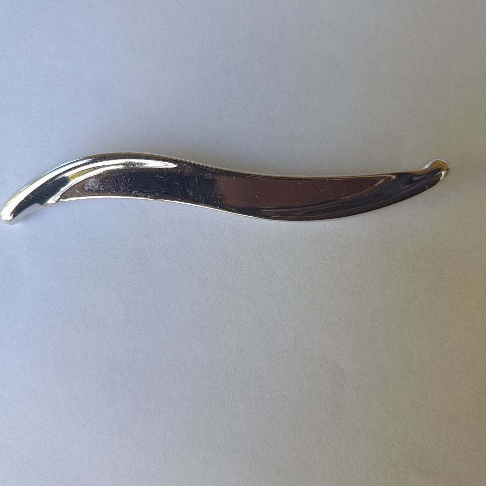 Vintage Monet Silver and Black Wave Brooch